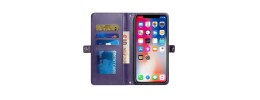 For Apple iPhone 14 6.1" Wallet Premium PU Vegan Leather ID Multiple Card Holder Money with Strap - Dark Purple