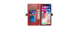 For Apple iPhone 14 6.1" Wallet Premium PU Vegan Leather ID Multiple Card Holder Money with Strap - Red
