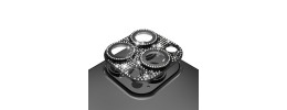 For Apple iPhone 14 6.1"/iPhone 14 Plus 6.7" Diamond Bling Camera Lens Full Tempered Glass - Black