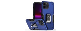 For Apple iPhone 14 6.1" OPTIMUM Magnetic Ring Stand Hybrid Case Cover - Blue