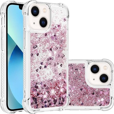 For Apple iPhone 14 6.1" Twinkle Liquid Glitter 3in1 Hybrid Case Cover - Rose Gold
