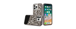For Apple iPhone 14 PRO 6.1" Pearl Diamond Glitter Hybrid Case Cover - Black