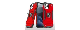 For Apple iPhone 14 PRO 6.1" Ring Magnetic Kickstand Hybrid Case Cover - Red