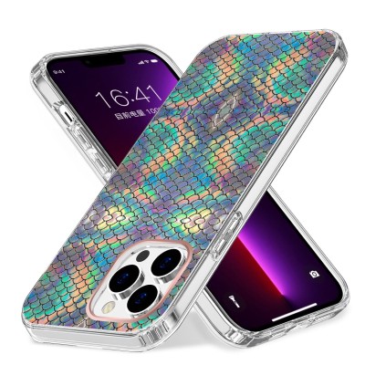 For Apple iPhone 14 PRO 6.1" Attractive Design Shockproof Hybrid Case Cover - E
