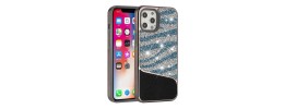 For Apple iPhone 14 PRO 6.1" Bling Animal Design Glitter Hybrid Case Case - Blue Leopard