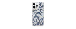 For Apple iPhone 14 PRO 6.1" Bling Animal Design Glitter Hybrid Case Case - Blue Zebra