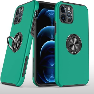 For Apple iPhone 14 PRO 6.1" CHIEF Oil Painted Magnetic Ring Stand Hybrid Case Cover - Dark Green