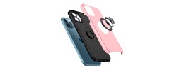 For Apple iPhone 14 PRO 6.1" CHIEF Oil Painted Magnetic Ring Stand Hybrid Case Cover - Pink