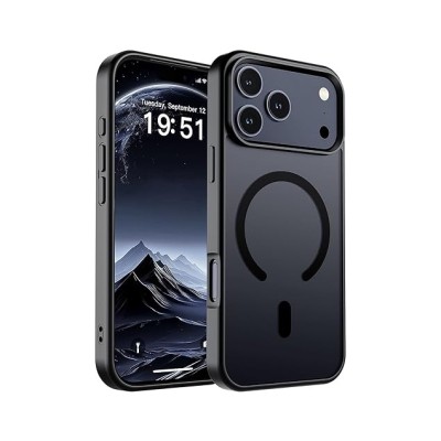 For Apple iPhone 14 PRO 6.1" CROSS Design Ultra Thick 3.0mm Transparent ShockProof Hybrid Case Cover - Black