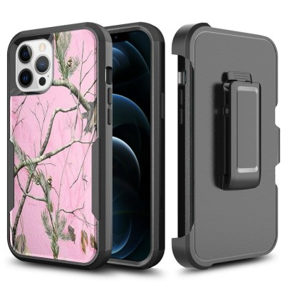 For Apple iPhone 14 PRO 6.1" Commando Holster Kickstand Hybrid Tough Case Cover - Camo Branch