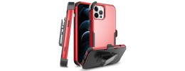 For Apple iPhone 14 PRO 6.1" Commando Holster Kickstand Hybrid Tough Case Cover - Red/Black