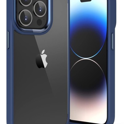 For Apple iPhone 14 PRO 6.1" DOT Thick Beautiful Hybrid Case Cover - Black/Blue