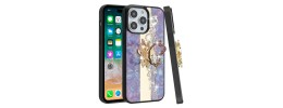For Apple iPhone 14 PRO 6.1" Diamond Bling Design Wallet With Lanyard Cover Case - Colorful Butterfly
