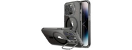 For Apple iPhone 14 PRO 6.1" Easy Viewing Kickstand Camera Protection Hybrid Case Cover - Black