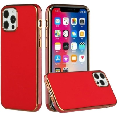 For Apple iPhone 14 PRO 6.1" Electroplated Fashion Solid Color TPU Case Cover - Red