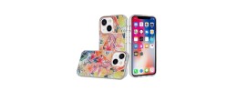For Apple iPhone 14 PRO 6.1" Floral IMD Chrome Design Shockproof Hybrid Case Cover - Foral E