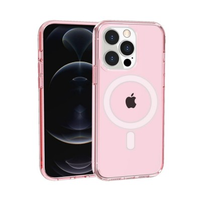 For Apple iPhone 14 PRO 6.1" Glitter Ultra Thick 3mm Transparent Hybrid Case Cover - Pink
