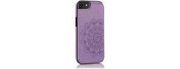 For Apple iPhone 14 PRO 6.1" Luxury Side Magnetic Button Card ID Holder PU Leather Case Cover - Light Purple Mandala Flower