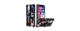 For Apple iPhone 14 PRO 6.1" Machine Design Magnetic Kickstand Case Cover - American Flag