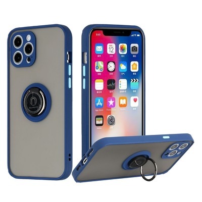For Apple iPhone 14 PRO 6.1" Magnetic RingStand Case Cover - Dark Blue