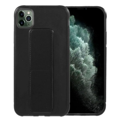 For Apple iPhone 14 PRO 6.1" Multi-Functional Cards Slot Wrist Strap Vegan Leather Case Cover - Black