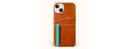 For Apple iPhone 14 PRO 6.1" Multi-Functional Cards Slot Wrist Strap Vegan Leather Case Cover - Tan