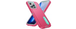 For Apple iPhone 14 PRO 6.1" PEAK 3in1 Toughest Hybrid with Stand Cover Case - Teal/Hot Pink