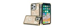For Apple iPhone 14 PRO 6.1" Passion Square Hearts WindMill Love Balloon Fun Case Cover - Gold