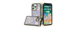 For Apple iPhone 14 PRO 6.1" Passion Square Hearts WindMill Love Balloon Fun Case Cover - Purple