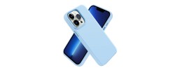 For Apple iPhone 14 PRO 6.1" Premium LIQUID Silicone with Metal Buttons and Camera Edges Case Cover - Light Blue