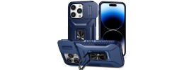 For Apple iPhone 14 PRO 6.1" Rocker Kickstand Tough Shockproof Hybrid Case Cover - Dark Blue