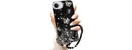 For Apple iPhone 14 PRO 6.1" SPLENDID Glitter Butterfly Design TPU Case Cover - Black