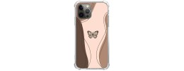 For Apple iPhone 14 PRO 6.1" SPLENDID Glitter Butterfly Design TPU Case Cover - Brown