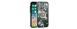 For Apple iPhone 14 PRO 6.1" SPLENDID Glitter Good Luck Floral Design TPU Case Cover - Black