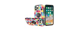 For Apple iPhone 14 PRO 6.1" Sketch Design Hybrid Magnetic Ring Sand Case Cover - D