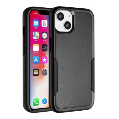 For Apple iPhone 14 PRO 6.1" Tough Strong Dual Layer Flat Hybrid Case Cover - Black