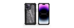 For Apple iPhone 14 PRO 6.1" Twinkle Liquid Glitter 3in1 Hybrid Case Cover - Black