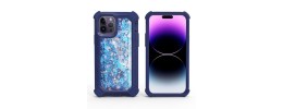 For Apple iPhone 14 PRO 6.1" Twinkle Liquid Glitter 3in1 Hybrid Case Cover - Dark Purple