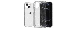 For Apple iPhone 14 PRO 6.1" Two Tone Transparent Glitter Chrome Shockproof Case Cover - Smoke