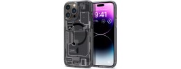 For Apple iPhone 14 PRO 6.1" Ultimate CaseX Transparent Hybrid Case with Metal Buttons And Camera Edges - Black