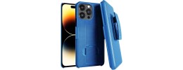 For Apple iPhone 14 PRO 6.1" V 3in1 Combo Kickstand Holster Cover Case - Dark Blue