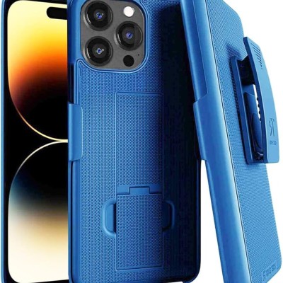 For Apple iPhone 14 PRO 6.1" V 3in1 Combo Kickstand Holster Cover Case - Dark Blue