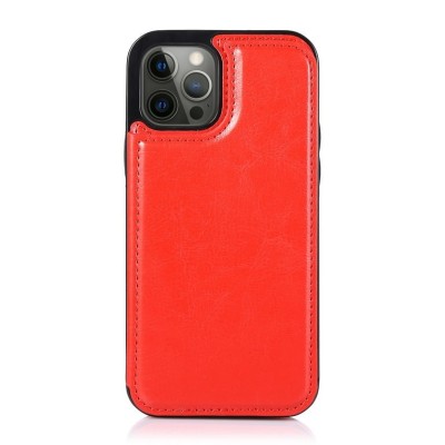 For Apple iPhone 14 PRO 6.1" Wallet ID Card Holder Case Cover - Red