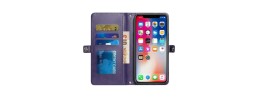 For Apple iPhone 14 PRO 6.1" Wallet Premium PU Vegan Leather ID Multiple Card Holder Money with Strap - Dark Purple