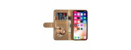 For Apple iPhone 14 PRO 6.1" Luxury Wallet Card ID Zipper Money Holder Case Cover - Brown
