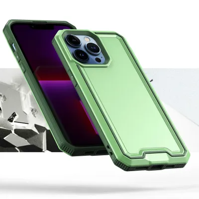 For Apple iPhone 14 PRO 6.1" Rank Tough Strong Modern Fused Hybrid Case Cover - Light Green