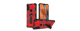 For Apple iPhone 14 PRO 6.1" Rockstar Machine Magnet Mount Friendly Kickstand Case Cover - Black/Red