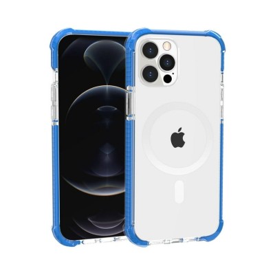 For Apple iPhone 14 PRO MAX 6.7" Acrylic Tough 2.5mm Transparent ShockProof Hybrid Case Cover - Blue