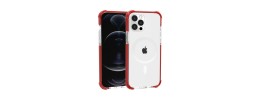 For Apple iPhone 14 PRO MAX 6.7" Acrylic Tough 2.5mm Transparent ShockProof Hybrid Case Cover - Red