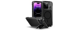 For Apple iPhone 14 PRO MAX 6.7" Alien Design Shockproof Kickstand Magnetic Hybrid Case Cover - Black